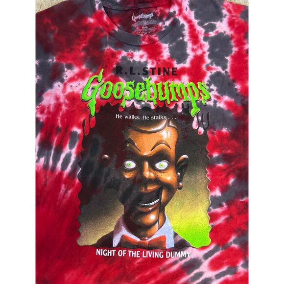 Goosebumps Men's M T-Shirt Night of the Living Dummy Black/Red Tie-Dye - Picture 2 of 4